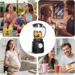 Bear 800W 6-Speed Blender, Smoothie Blender for Kitchen with 50oz(1.5L) BPA-Free Cup/Suction Feet/Feeding Hole/10 blades, Countertop Blender for Smoothies, Crush Ice, Frozen Fruit, Juice and Puree - Image 9