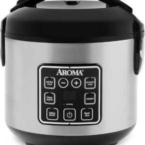 AROMA Digital Rice Cooker, 4-Cup (Uncooked) / 8-Cup (Cooked), Steamer, Grain Cooker, Multicooker, 2 Qt, Stainless Steel Exterior, ARC-914SBD - Image 2