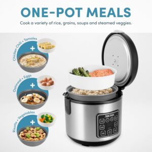 AROMA Digital Rice Cooker, 4-Cup (Uncooked) / 8-Cup (Cooked), Steamer, Grain Cooker, Multicooker, 2 Qt, Stainless Steel Exterior, ARC-914SBD - Image 4