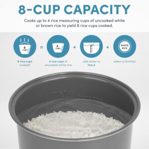 AROMA Digital Rice Cooker, 4-Cup (Uncooked) / 8-Cup (Cooked), Steamer, Grain Cooker, Multicooker, 2 Qt, Stainless Steel Exterior, ARC-914SBD - Image 6