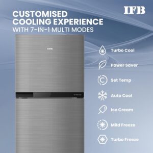 IFB Double Door Refrigerator, 364L Gross, Frost Free, 7 Smart Cooling Modes, Active Deodorizer, Brush Grey, IFBFF-2901FBS-EUA - Image 9