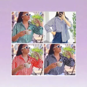 Lightweight Shirt Street Fashion Casual Shirt Striped Breathable Long Sleeve Shirt European Summer Oversized Comfortable Top - Image 5