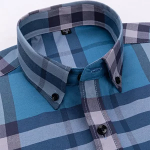 24 Striped Pure Cotton Long-Sleeved Shirt Spring And Autumn Square Collar Business Casual Men's Tops Versatile New Men Clothing - Image 5