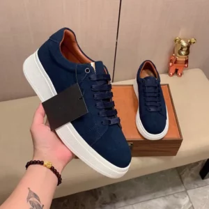 Classic Business Men Leather Casual Shoes Flats Skateboard Shoes Print Lace-up Comfortable Man Non Slip Sneakers Zapatos Hombre - Image 1