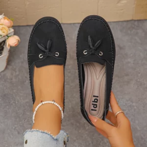 Summer Women Flats 2026 New Round Toe Leather Ladies Casual Shoes Big Size Slip Relaxation Comfort Women Dress Shoes 78 - Image 2