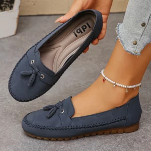 Summer Women Flats 2026 New Round Toe Leather Ladies Casual Shoes Big Size Slip Relaxation Comfort Women Dress Shoes 78 - Image 6