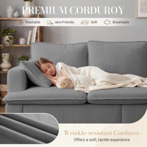 3 Seater Couch, 83" Comfy Corduroy Sofa with Deep Seat, Modern Sofa Couch for Living Room, Office, Bedroom, Apartment (Pillows not Included) - Image 6