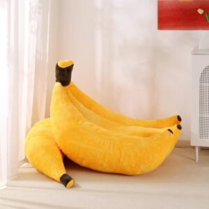 Banana Bean Bag Chair with Ottoman, Floor Sofa Bed with Footrest, Comfy Convertible Lounger for Teens & Adults, Plush Couch for Bedroom, Living Room or Dorm, M-Yellow - Image 7