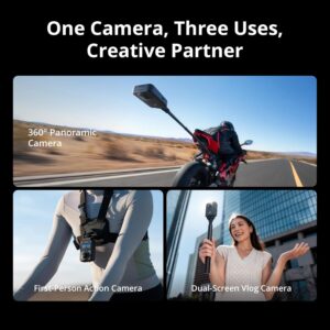 DJI Osmo 360 Standard Combo - Waterproof 8K 360° Action Camera with 1-Inch Sensor, 128GB Built-in Storage, 100-Min 8K Recording, 4K/120fps & 170° Wide-Angle Video, Invisible Selfie Stick Effect - Image 7