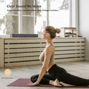 2.1ch 120W Small Bluetooth Soundbar for TV, PC, 23-inch TV Sound Bar with Built-in Subwoofer. Dialogue Enhancer, Optical/Aux, Wall Mount. Voyage 202 - Image 6