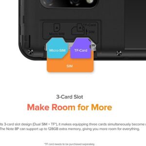 Labymos Note 8P 4G Mobile Phone Android 10 5.5-inch 2GB+16GB MT6737 Quad Core 8MP 2700mAh Face Dual SIM Smartphone Global Version - Image 4