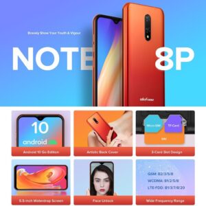 Labymos Note 8P 4G Mobile Phone Android 10 5.5-inch 2GB+16GB MT6737 Quad Core 8MP 2700mAh Face Dual SIM Smartphone Global Version - Image 7