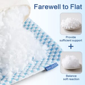 EASELAND Firm Pillows Shredded Memory Foam with Adjustable Fill - Queen Size Set of 2, Removable Cooling Cover for Hot Sleepers, Cool Bed Pillow for Side Back Stomach Sleepers - Image 3