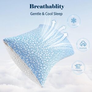Firm Memory Foam Bed Pillows Queen Size Set of 2,Adjustable Cooling Side Sleeper Pillow,Hotel Collection Breathable Support, Washable Cover with Zipper,Home Gifts - Image 6