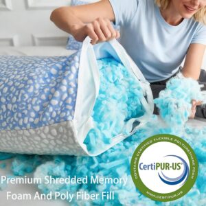 Firm Memory Foam Bed Pillows Queen Size Set of 2,Adjustable Cooling Side Sleeper Pillow,Hotel Collection Breathable Support, Washable Cover with Zipper,Home Gifts - Image 7