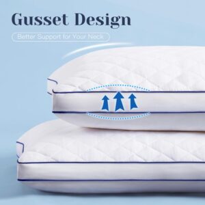 Shredded Memory Foam Pillows Queen Size Set of 2, Soft Bed Pillow for Side and Back Sleepers, Medium Firm Pillows 2 Pack with Gusset(20"x30") - Image 3