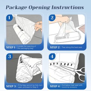Shredded Memory Foam Pillows Queen Size Set of 2, Soft Bed Pillow for Side and Back Sleepers, Medium Firm Pillows 2 Pack with Gusset(20"x30") - Image 6