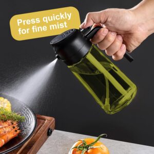 CXINYI - 16oz/470ml Olive Oil Dispenser for Kitchen with Stickers - 2 in 1 Olive Oil Sprayer for Cooking, Air Fryer, and Salad, Black&Green (Light-Proof Kitchen Gadget) - Image 5