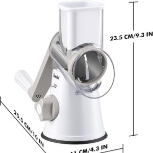 Geedel Rotary Cheese Grater, Kitchen Mandoline Vegetable Slicer with 3 Interchangeable Blades, Easy to Clean Rotary Grater Slicer for Fruit, Vegetables, Nuts - Image 8
