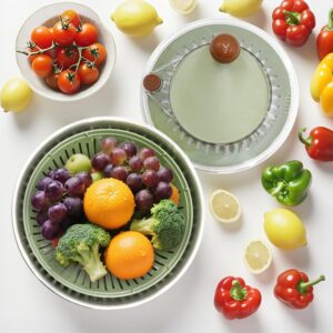 5.3Qt Stainless Steel Salad Spinner, Salad Spinner Stainless Steel With Stop Button & Drain Hole, Non-Slip Base, Vegetable Spinner Dryer, Dishwasher Safe For Kitchen - Image 2