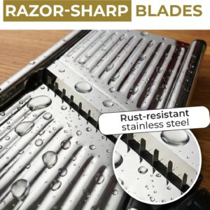 Gramercy Adjustable Mandoline Food Slicer, Mandoline Slicer for Kitchen, Mandolin, Potato, Tomato, Carrot, Vegetable, Fruit and Onion Cutter - Stainless Steel - INCLUDING 1 Pair Cut-Resistant Gloves - Image 7