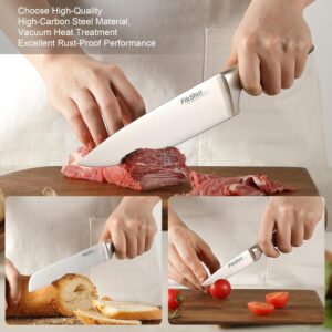 14 Pieces Knife Block Set German Stainless Steel with Block, Razor-Sharp Santoku Knives, Fruit & Kitchen Knives, Rust Resistant for Homecooks (Silver + Walnut) - Image 6