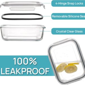 Vtopmart 5Pack 22oz Glass Storage Containers with Lids, Glass Meal Prep Food Container Sets with Snap Airtight Lids for Microwave, Oven, Freezer and Dishwasher, Grey - Image 6