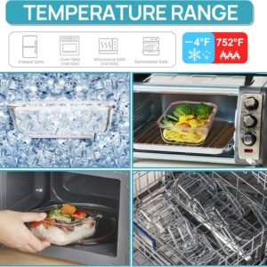 Vtopmart 5Pack 22oz Glass Storage Containers with Lids, Glass Meal Prep Food Container Sets with Snap Airtight Lids for Microwave, Oven, Freezer and Dishwasher, Grey - Image 7