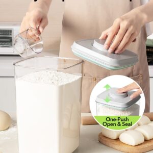 Ankou Airtight Food Storage Container with Pop Lid & 130ml Scoop, 4L/4.2qt *2 BPA-Free Cereal, Rice, Flour, Pasta & Snack Container, Stackable & Durable,Kitchen Pantry Organizer - Image 2