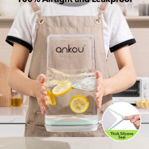 Ankou Airtight Food Storage Container with Pop Lid & 130ml Scoop, 4L/4.2qt *2 BPA-Free Cereal, Rice, Flour, Pasta & Snack Container, Stackable & Durable,Kitchen Pantry Organizer - Image 3