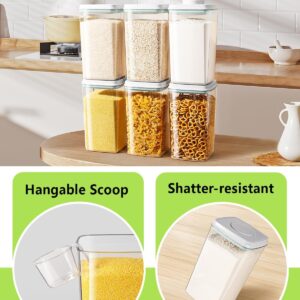 Ankou Airtight Food Storage Container with Pop Lid & 130ml Scoop, 4L/4.2qt *2 BPA-Free Cereal, Rice, Flour, Pasta & Snack Container, Stackable & Durable,Kitchen Pantry Organizer - Image 4