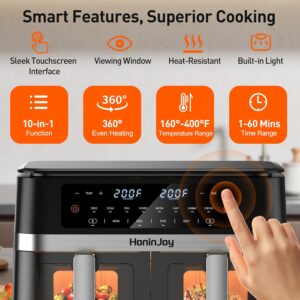 12QT Large Double Basket Air Fryer with 50PCS Paper Liners and Viewing Window, 12-in-1 Digital Touchscreen Dual Zone Air Fryers for Easy Meal, SyncCook to Roast,Reheat,Broil, Dishwasher Safe - Image 3