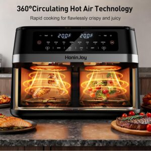 12QT Large Double Basket Air Fryer with 50PCS Paper Liners and Viewing Window, 12-in-1 Digital Touchscreen Dual Zone Air Fryers for Easy Meal, SyncCook to Roast,Reheat,Broil, Dishwasher Safe - Image 6