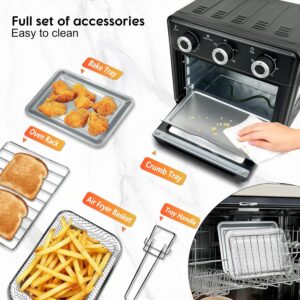 10QT Air Fryer Toaster Oven Combo, 3-Layer Cooking Air Fryer Oven with Visible Window, Countertop Airfryers with 5 in 1 Functions, Cooks 6 Toast slices at once, Ideal for Small kitchen - Image 5