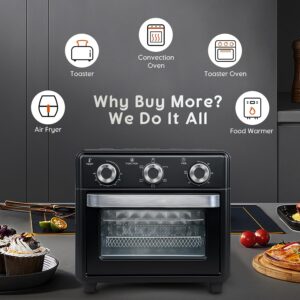 10QT Air Fryer Toaster Oven Combo, 3-Layer Cooking Air Fryer Oven with Visible Window, Countertop Airfryers with 5 in 1 Functions, Cooks 6 Toast slices at once, Ideal for Small kitchen - Image 6