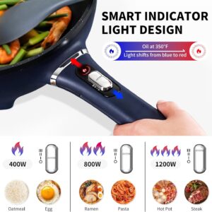 AUTUCU 3-Quart Electric Hot Pot & wok Nonstick with Steamer | Electric Skillet 1200W for Dorm, Home, Gifts (Includes Silicone Spatula) Multi-Cooker - Image 7