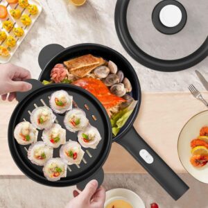 Dezin Hot Pot Electric, 2L Non-Stick Sauté Pan, Rapid Noodles Cooker, Mini Portable Pot for Steak, Egg, Fried Rice, Ramen, Oatmeal, Soup with Power Adjustment & Spatula, College Dorm Room Essential - Image 2