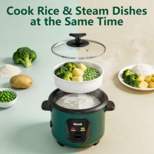 Macook Mini Rice Cooker | 6-Cup (0.6L) Small Rice Maker | One-Button Operation | Non-Stick Inner Pot | Automatic Keep Warm & Overheat-Proof | for 1-6 People, Students & Small Families (Green) - Image 3