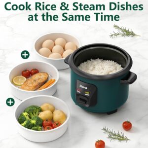 Macook Mini Rice Cooker | 6-Cup (0.6L) Small Rice Maker | One-Button Operation | Non-Stick Inner Pot | Automatic Keep Warm & Overheat-Proof | for 1-6 People, Students & Small Families (Green) - Image 4