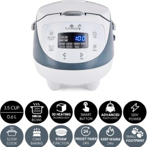 Yum Asia Panda Mini Rice Cooker With Ninja Ceramic Bowl and Advanced Fuzzy Logic (3.5 cup, 0.63 litre) 4 Rice Cooking Functions, 4 Multicooker functions, Digital LED display - 120V - Image 3