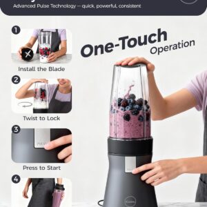 iCucina Smoothie Blender, Personal Blender for Shakes and Smoothies, 700W Pulse Technology Single Serve Blenders with 2 x 28oz Protable Cups for Ice Crush, Frozen Fruit Drinks - Image 6