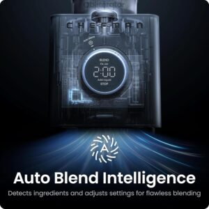 Chefman Obliterator 48 oz Countertop Blender for Smoothies, 1380W Motor to Crush Ice, Nuts, and Frozen Fruit with Stainless Steel Blade, Auto Blend Function, Includes 20 oz Travel Jar - Image 2