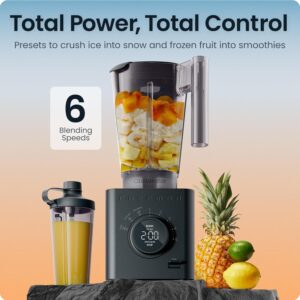 Chefman Obliterator 48 oz Countertop Blender for Smoothies, 1380W Motor to Crush Ice, Nuts, and Frozen Fruit with Stainless Steel Blade, Auto Blend Function, Includes 20 oz Travel Jar - Image 7
