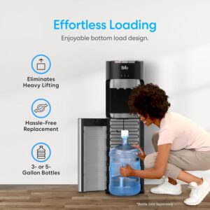 Brio Bottom Loading Water Cooler Dispenser for 5 Gallon Bottles - 3 Temperatures with Hot, Room & Cold Spouts, Child Safety Lock, LED Display with Empty Bottle Alert, Stainless Steel - Image 5