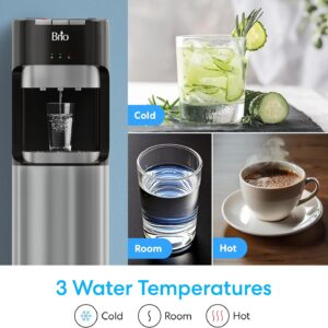 Brio Bottom Loading Water Cooler Dispenser for 5 Gallon Bottles - 3 Temperatures with Hot, Room & Cold Spouts, Child Safety Lock, LED Display with Empty Bottle Alert, Stainless Steel - Image 6