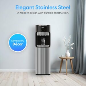 Brio Bottom Loading Water Cooler Dispenser for 5 Gallon Bottles - 3 Temperatures with Hot, Room & Cold Spouts, Child Safety Lock, LED Display with Empty Bottle Alert, Stainless Steel - Image 8
