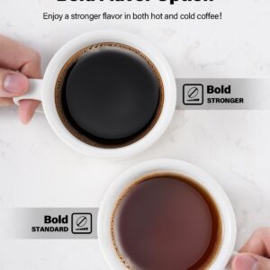 K Cup Coffee Maker With Bold Setting, Single Serve Hot & Iced Coffee Maker for K-Cup and Grounds, 52 Oz Removable Water Tank, 6 to 14oz Brew Size, Pod Coffee Machine With Reusable Filter, Gray - Image 4