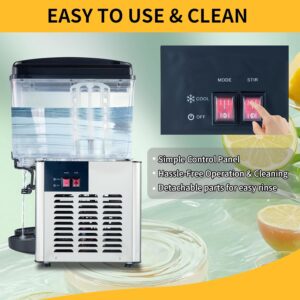 Commercial Beverage Dispenser, 36L (9.5 Gal) Refrigerated Juice Drink Machine, Stainless Steel Cold Iced Tea Cooler for Restaurant, Bar, Buffet - Image 7