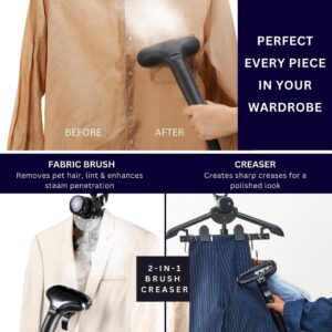 SALAV Heavy Duty Commercial Full-Size Garment Steamer with Foot Pedals and Extra Large 3L (101.5 oz) Water Tank, 1800 watts of Poweful Steam (Navy) - Image 6