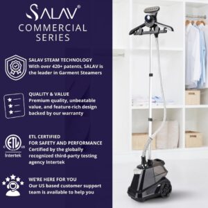 SALAV Heavy Duty Commercial Full-Size Garment Steamer with Foot Pedals and Extra Large 3L (101.5 oz) Water Tank, 1800 watts of Poweful Steam (Navy) - Image 9